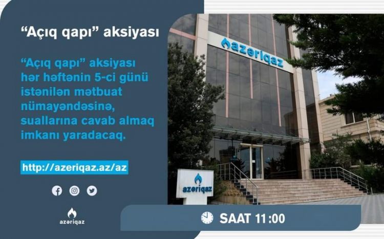 “Azəriqaz”ın baş direktoru jurnalistlərin və vətəndaşların suallarını cavablandıracaq