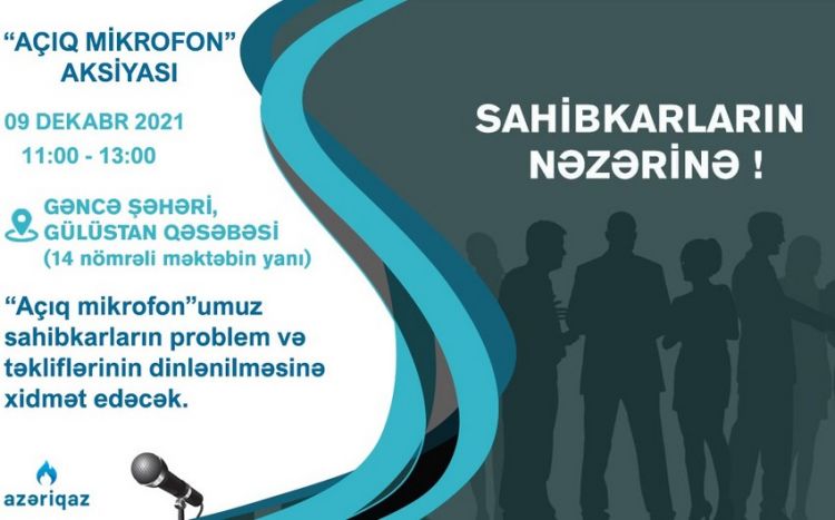 "Azəriqaz” rəhbərliyi Gəncə sahibkarları ilə görüşəcək