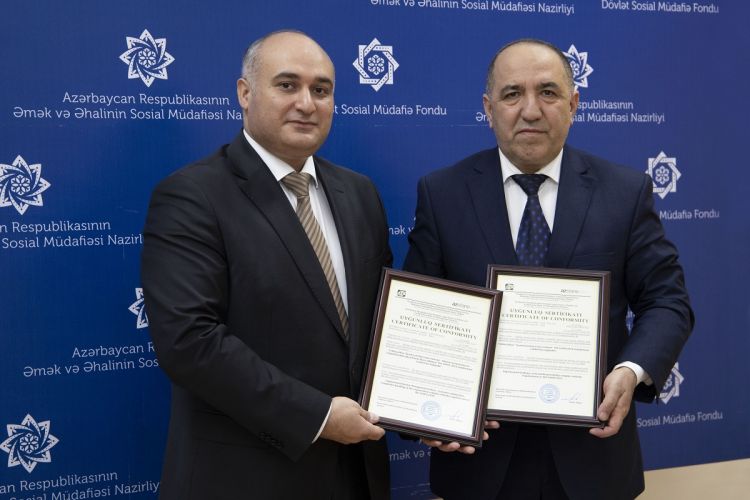 Dövlət Sosial Müdafiə Fondu  İSO-nun daha 2 sertifikatını aldı