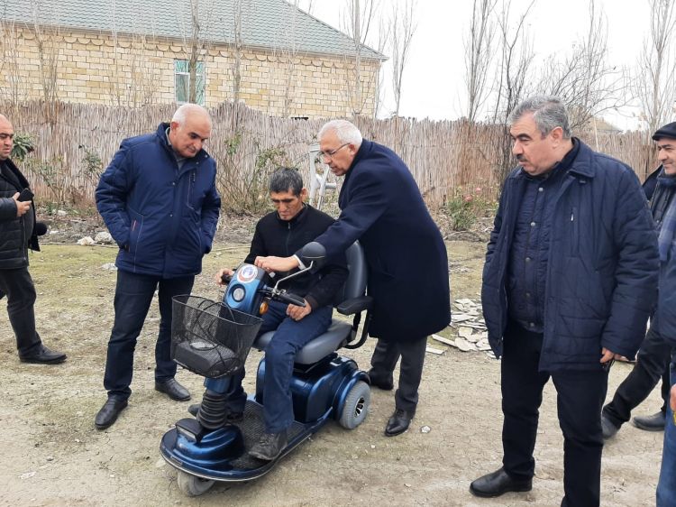 Hollandiyadan gətirilən əlil arabaları Salyanda daha 3 qazimizə verildi - FOTO