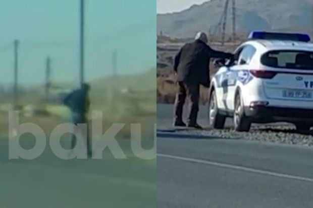 Yol polisinə “şirinlik” verib keçdilər  ANBAAN GÖRÜNTÜLƏR