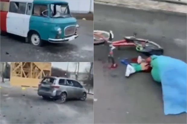 Rusiya tankları Ukraynaya daxil oldu: Hücumun ilk qurbanlarının görüntüləri -  VİDEO