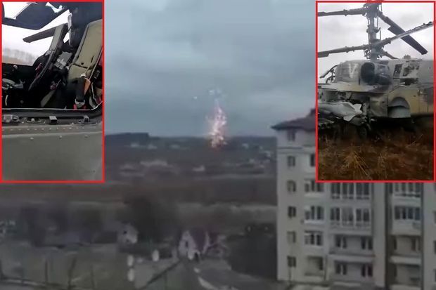 Rusiyaya məxsus helikopterlərin vurulması görüntüləri -  ANBAAN VİDEO