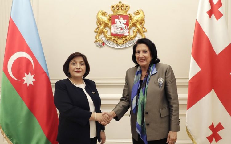 Sahibə Qafarova Gürcüstan Prezidenti ilə görüşüb