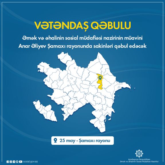 Nazir müavini Şamaxı rayonunda vətəndaşları qəbul edəcək