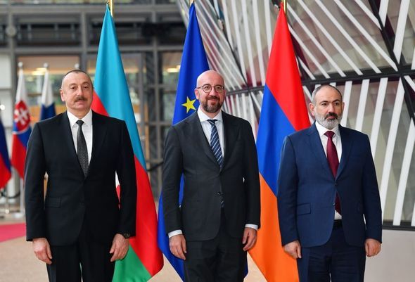 Prezidentin Şarl Mişel və Nikol Paşinyanla üçtərəfli görüşü bitib - FOTO - VİDEO