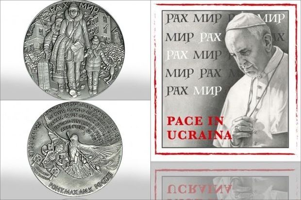 Vatikan Ukraynaya həsr olunmuş gümüş sikkə buraxıb -  FOTO