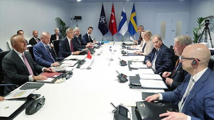 Türkiyə, İsveç və Finlandiya üçtərəfli memorandum imzaladı - FOTO