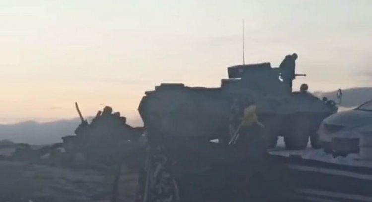 Erməni hərbi texnikası Qarabağdan bu cür çıxarılır - VİDEO