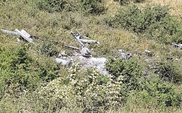 Xocavənddə aşkarlanan Ermənistana məxsus helikopterin qalıqlarının görüntüləri yayılıb