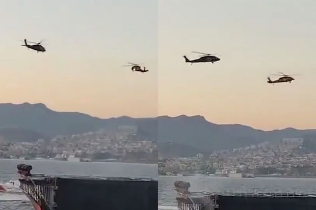 Türkiyədə helikopterlərin “Zeybek” “rəqsi” -  VİDEO