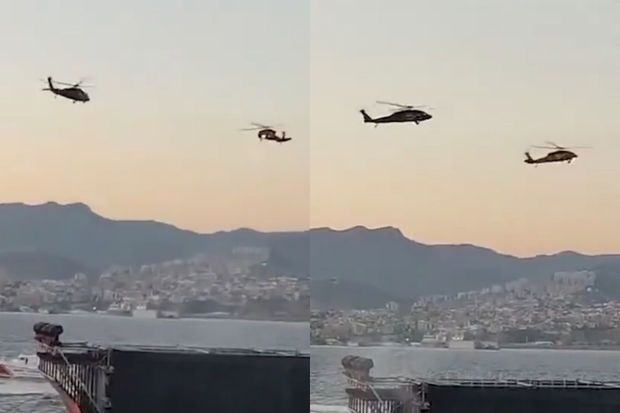 Türkiyədə helikopterlərin “Zeybek” “rəqsi” -  VİDEO Türkiyədə helikopterlərin “Zeybek” “rəqsi” -  VİDEO
