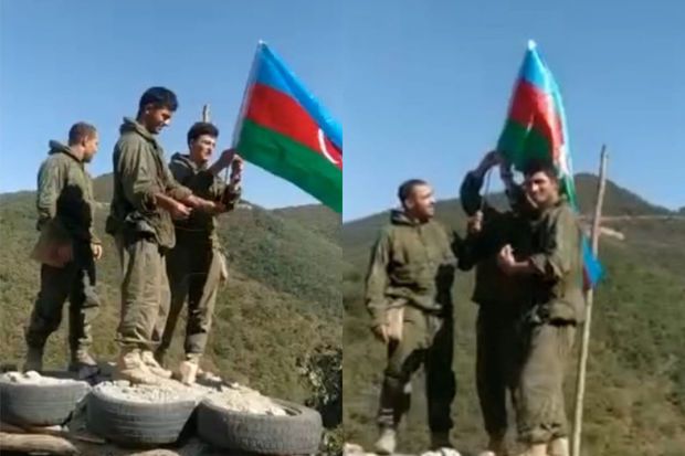Daha bir strateji yüksəklikdə Azərbaycan bayrağı dalğalanır -  VİDEO