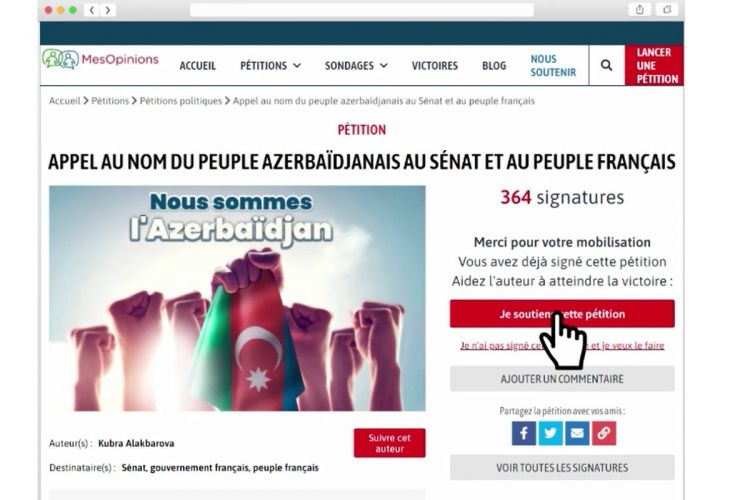 Fransa Senatında Azərbaycana qarşı qətnaməyə etiraz olaraq petisiya hazırlanıb -  VİDEO