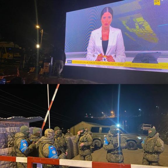 Şuşa-Xankəndi yolunda aksiya iştirakçıları üçün böyük monitorlar quraşdırıldı