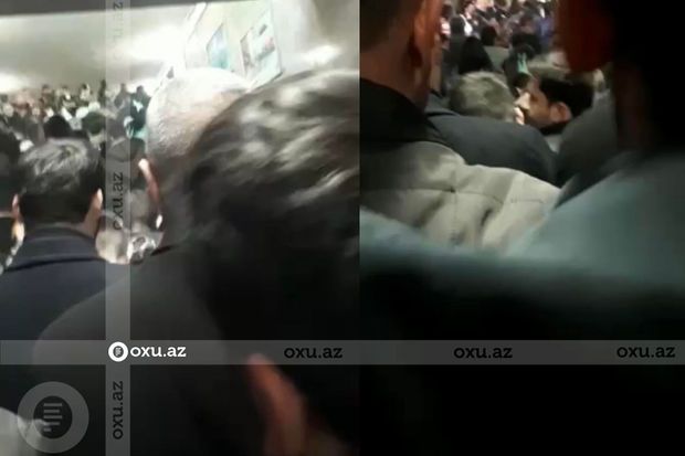 Bakı metrosunda izdiham yaşandı -  VİDEO