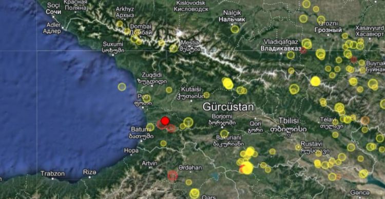 Zəlzələ Gürcüstana da gəldi-4,4 bal Zəlzələ Gürcüstana da gəldi-4,4 bal