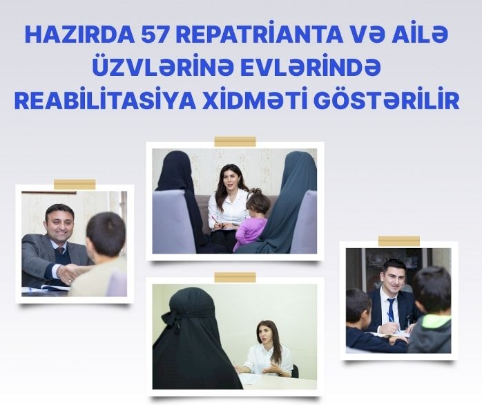 Hazırda 57 repatrianta və ailə üzvlərinə evlərində reabilitasiya xidməti göstərilir Hazırda 57 repatrianta və ailə üzvlərinə evlərində reabilitasiya xidməti göstərilir