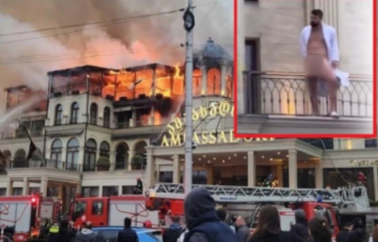 Tbilisidə məşhur “Ambassador” otelini yandıran şəxs saxlanılıb