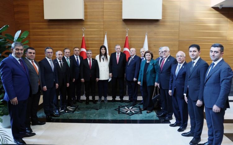 Ərdoğan Azərbaycan parlament nümayəndə heyətini qəbul edib - FOTO