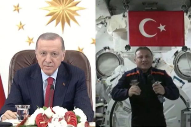 İlk türkiyəli astronavt Alper Gezeravcı kosmosdan Ərdoğanla danışıb -  VİDEO