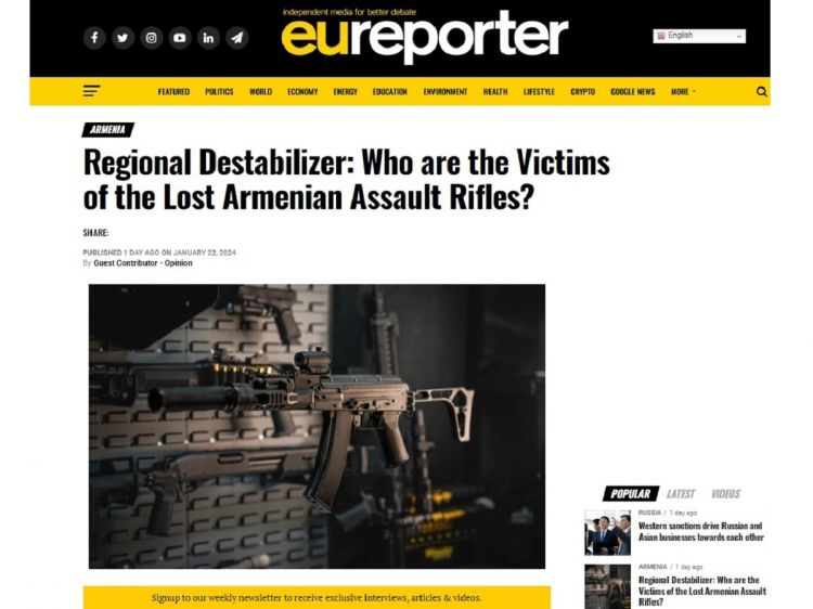 İran Ermənistanın "itirdiyi" silahları HƏMAS-a ötürmüş ola bilər - EU Reporter