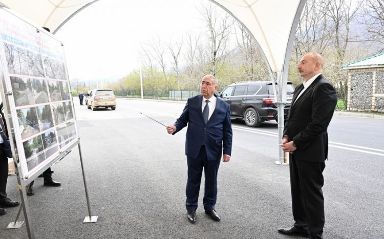 Prezident avtomobil yolunun açılışında - FOTO