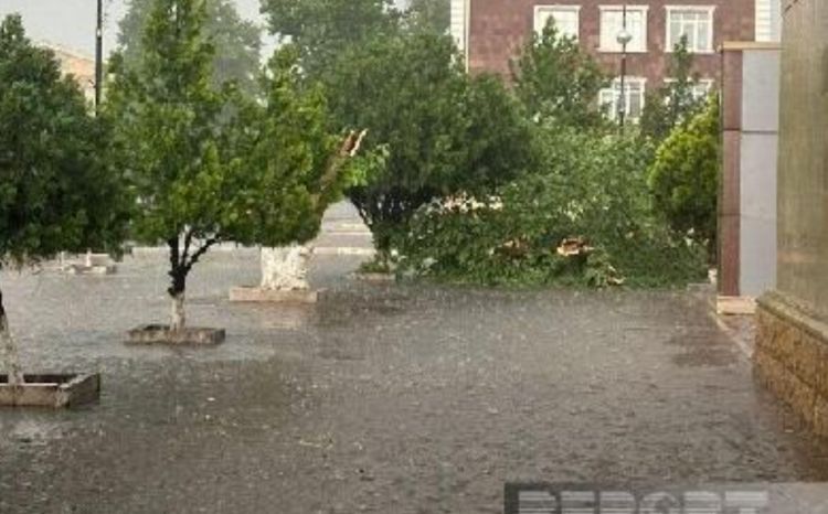 Naxçıvanda güclü yağış: nəqliyyatın hərəkəti iflic oldu