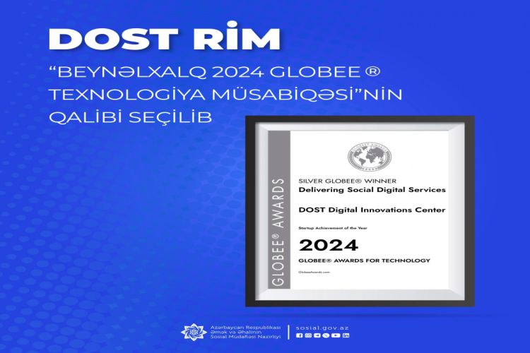 DOST Rəqəmsal İnnovasiyalar Mərkəzi beynəlxalq müsabiqədə uğur qazanıb DOST Rəqəmsal İnnovasiyalar Mərkəzi beynəlxalq müsabiqədə uğur qazanıb