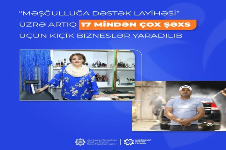 “Məşğulluğa Dəstək Layihəsi” üzrə 17 mindən çox şəxs üçün kiçik bizneslər yaradılıb