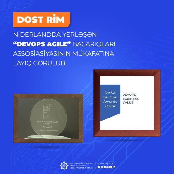 DOST RİM “DevOps Agile” Bacarıqları Assosiasiyasının mükafatına layiq görülüb