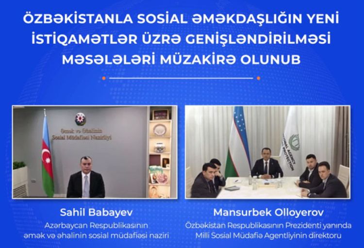 Özbəkistanla sosial əməkdaşlığın yeni istiqamətlər üzrə genişləndirilməsi məsələləri müzakirə olunub