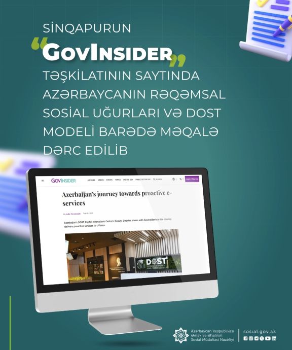 Sinqapurun “GovInsider” təşkilatının saytında DOST modeli barədə məqalə dərc edilib