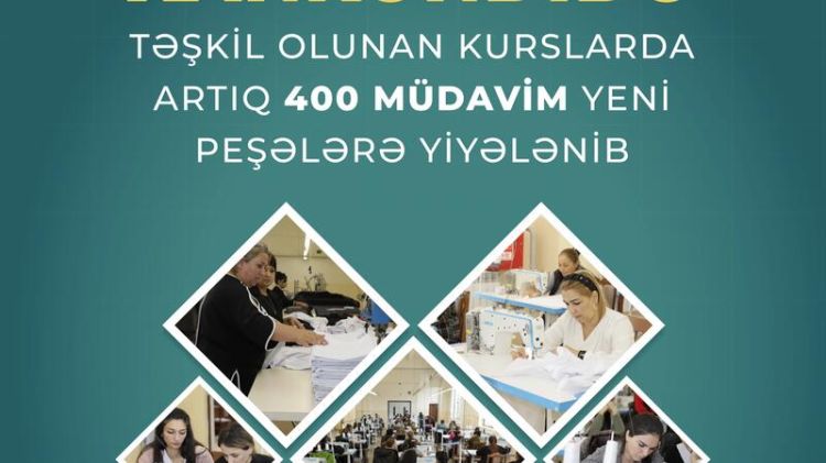 Xankəndidə təşkil olunan kurslarda artıq 400 müdavim yeni peşələrə yiyələnib