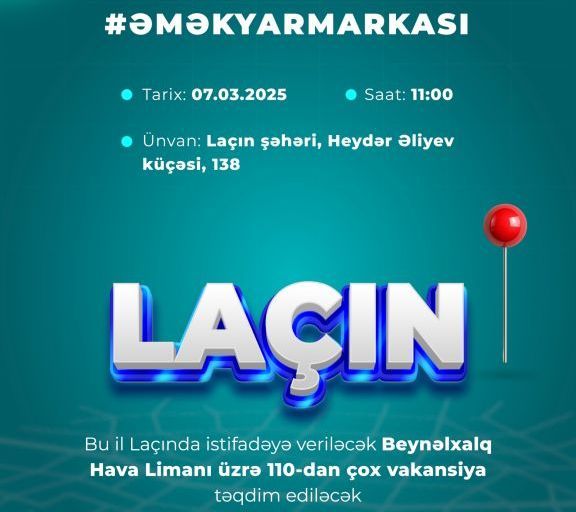 Laçında AZAL ilə birgə əmək yarmarkası keçiriləcək Laçında AZAL ilə birgə əmək yarmarkası keçiriləcək
