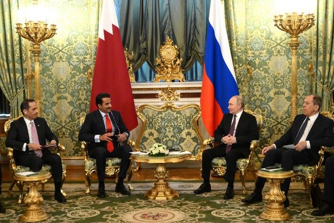Kadırov Putinin Qətər əmiri ilə görüşündən yazdı Kadırov Putinin Qətər əmiri ilə görüşündən yazdı
