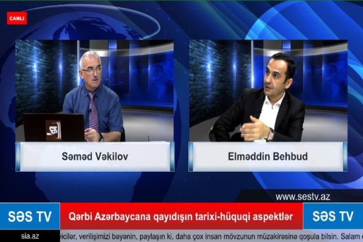 SES TV-də “Qərbi Azərbaycana qayıdışın tarixi-hüquqi aspektləri” müzakirə olundu -    VİDEO
