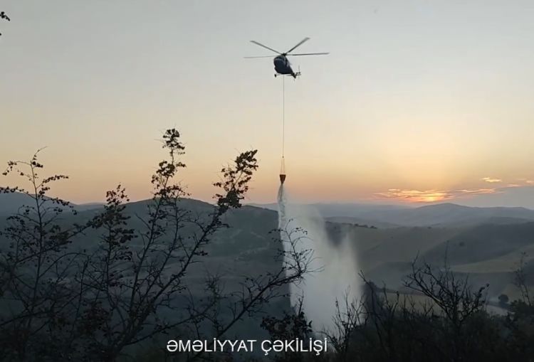 Ağdərədə yanğın: əraziyə helikopterlər cəlb edildi - VİDEO
