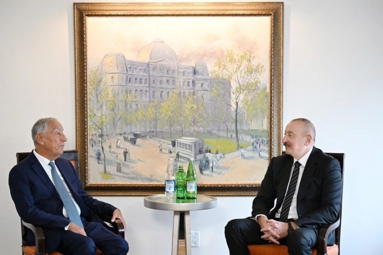 İlham Əliyev Nyu-Yorkda Portuqaliya Prezidenti ilə görüşüb - FOTO
