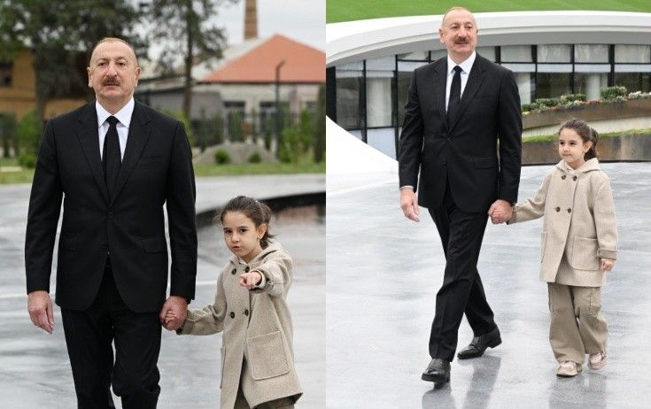 İlham Əliyevin əlindən tutduğu balaca Nilay: "Prezidenti görməyi çox istəyirdim" - VİDEO