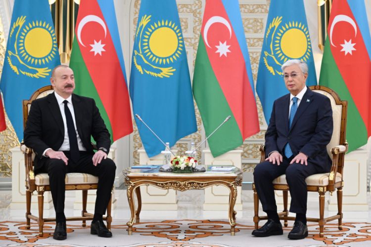 Azərbaycan və Qazaxıstan prezidentlərinin Astanada təkbətək görüşü olub