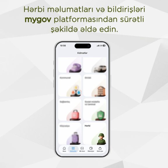 Hərbi məlumat və bildirişləri artıq “mygov”dan əldə edə bilərsiniz