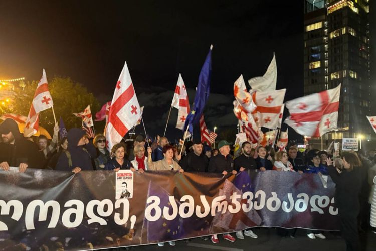Tbilisidə hökumət əleyhinə aksiya keçirilir Tbilisidə hökumət əleyhinə aksiya keçirilir