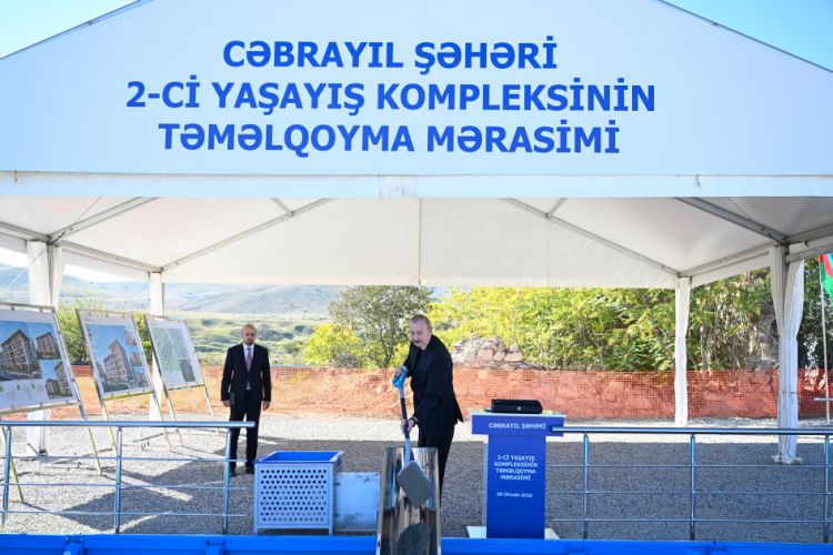 Cəbrayılda ikinci və üçüncü yaşayış komplekslərinin təməli qoyulub Cəbrayılda ikinci və üçüncü yaşayış komplekslərinin təməli qoyulub
