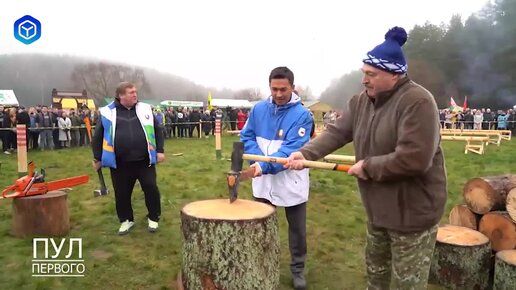 Lukaşenko balta götürdü - VİDEO