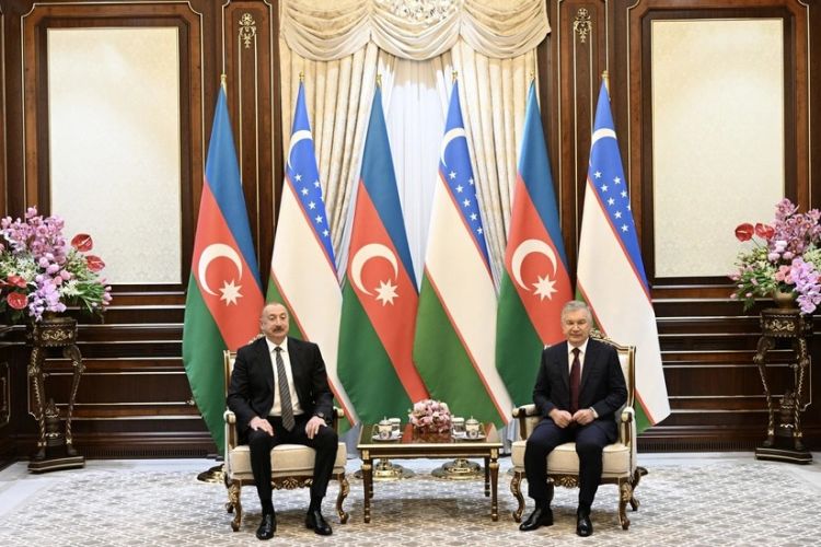 Azərbaycan və Özbəkistan prezidentlərinin təkbətək görüşü olub - FOTO