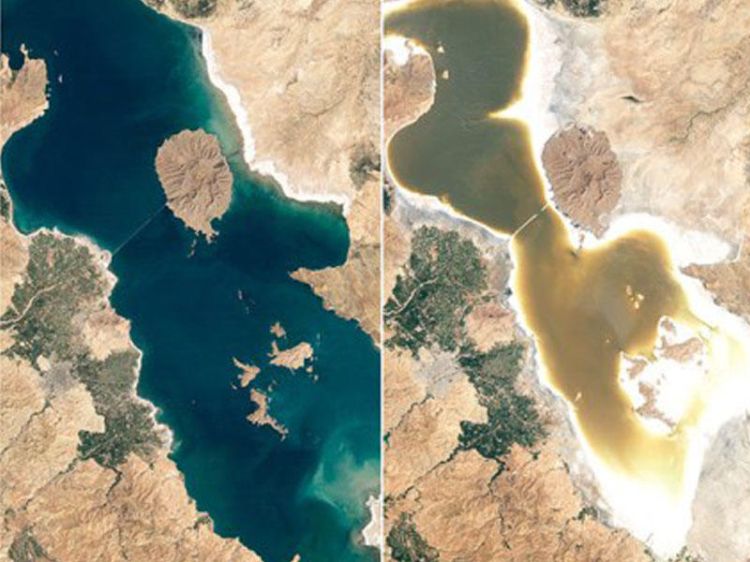NASA Urmiya gölünə aid yeni peyk görüntüləri paylaşdı - FOTO