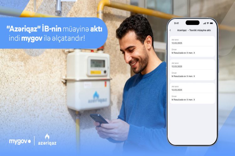 Vətəndaşlar qaz təchizatı ilə bağlı müayinə aktlarına “mygov” platformasında baxa biləcəklər