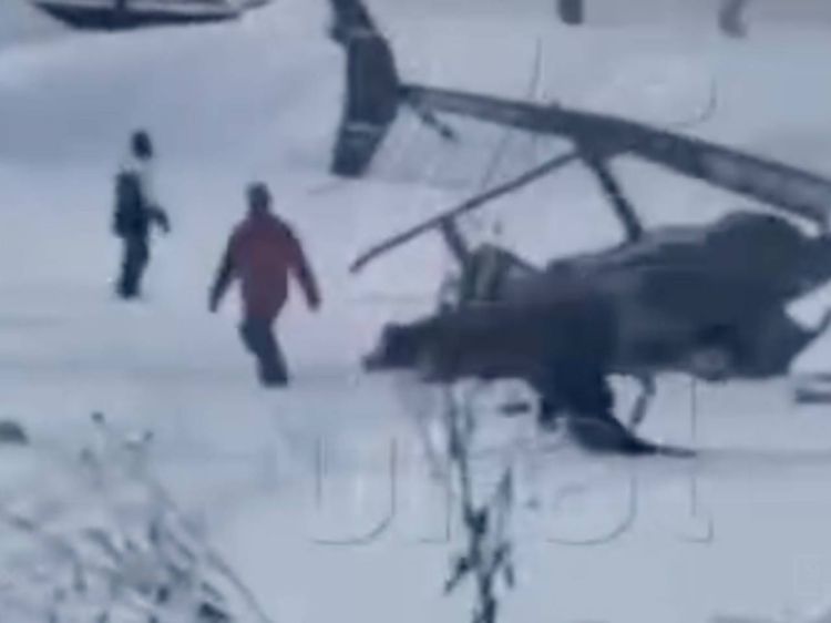 Rusiyada baş verən helikopter qəzasının videogörüntüsü yayılıb - VİDEO