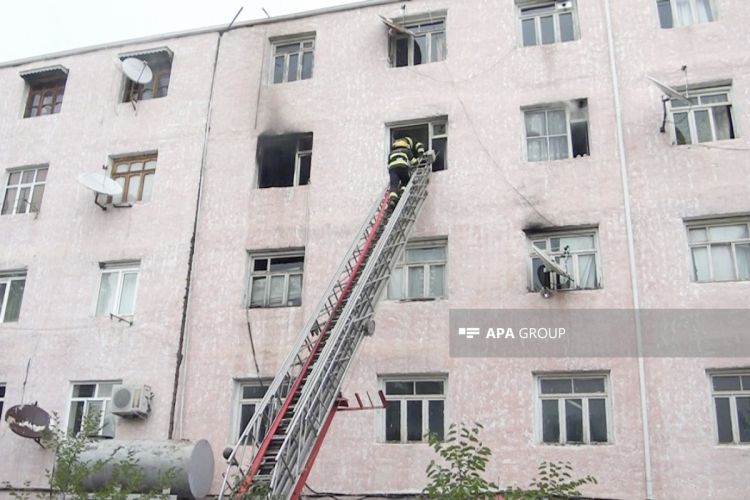 Bakıda binada yanğın məhdudlaşdırılıb - YENİLƏNİB